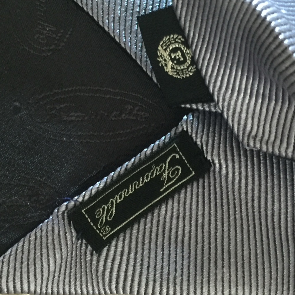 Faconnable Elegant Navy Silver Tie